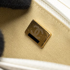 CHANEL PEARL CRUSH WALLET ON CHAIN LAMBSKIN WHITE GHW (MICROCHIP)