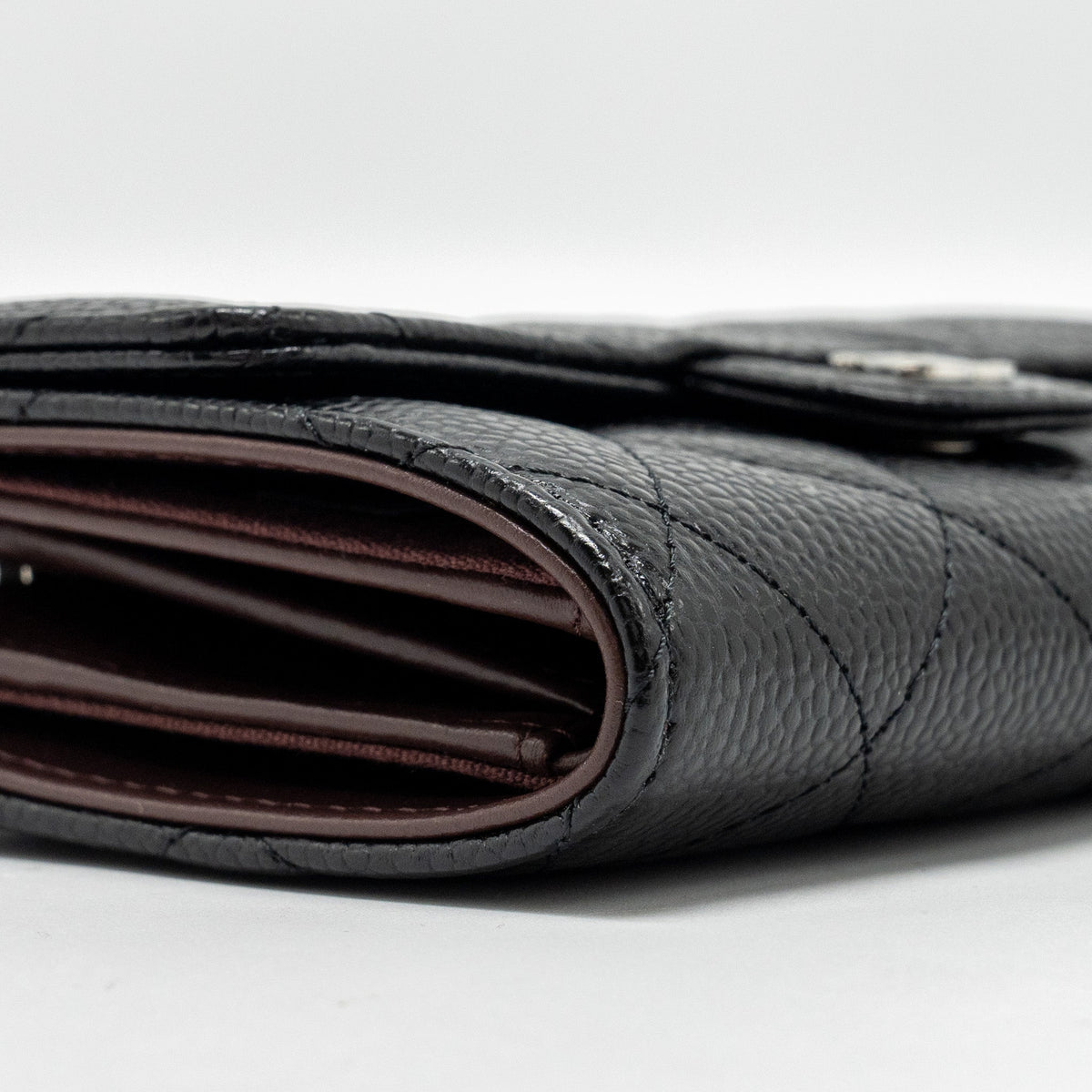 CHANEL CLASSIC FLAP WALLET CAVIAR BLACK SHW (MICROCHIP)