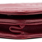 CHANEL BOY WALLET ON CHAIN CHEVRON CAVIAR RED BRUSHED GHW