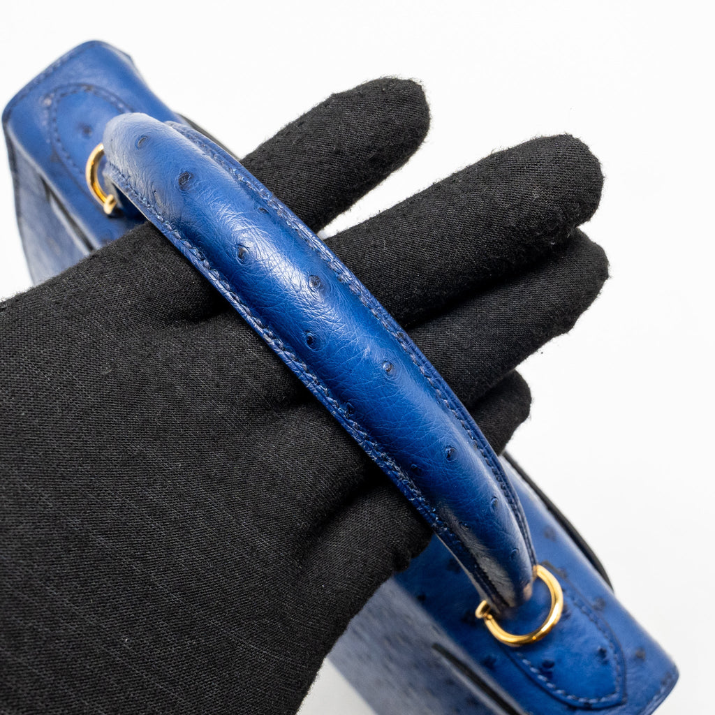 Hermes kelly 28 ostrich blue saphir GHW