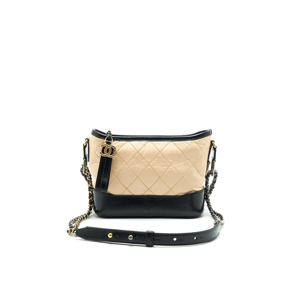 CHANEL SMALL GABRIELLE HOBO BAG BEIGE/BLACK