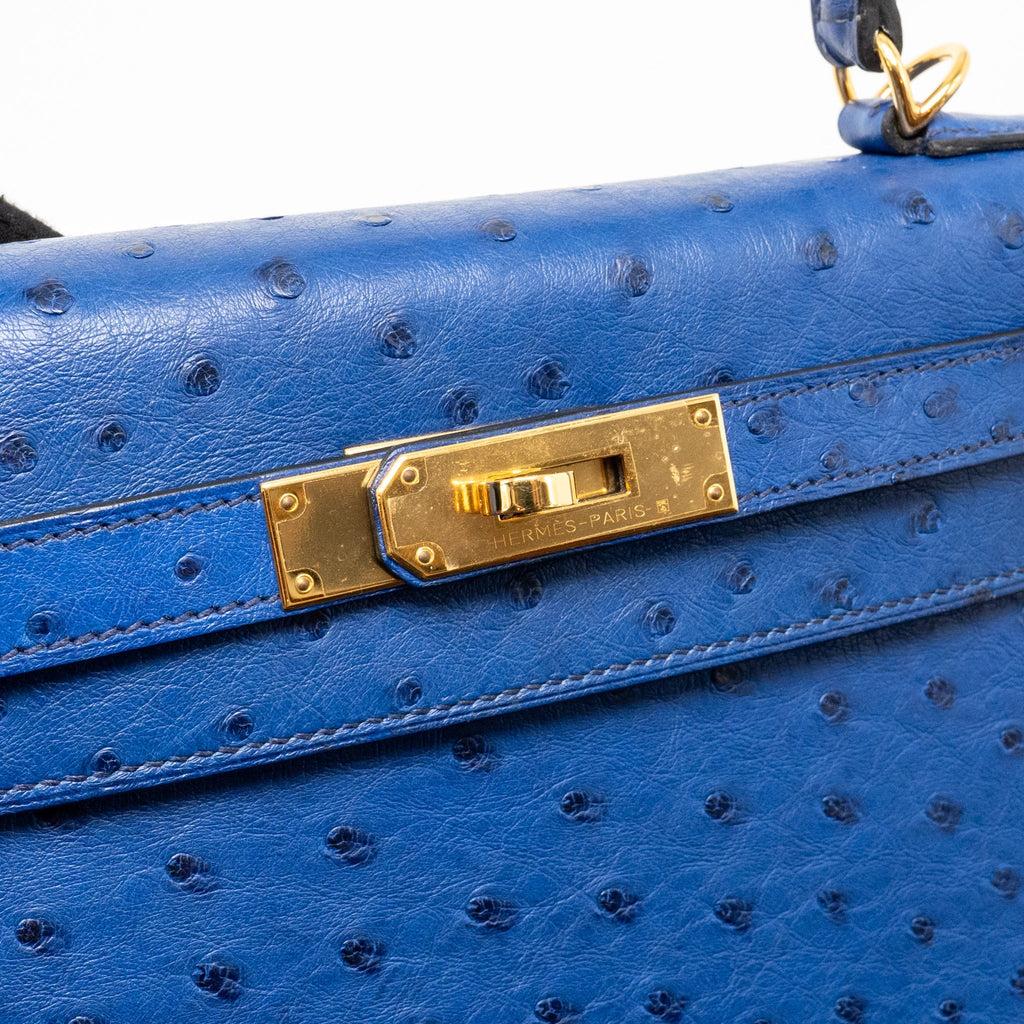 Hermes kelly 28 ostrich blue saphir GHW