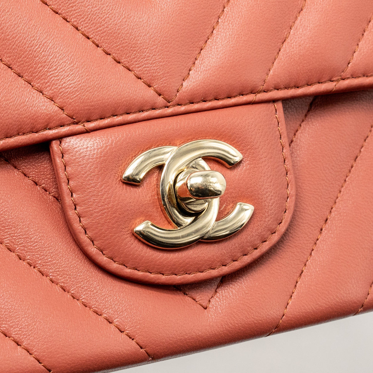 Chanel Mini Rectangular Flap Bag Lambskin Dark Pink LGHW