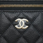 CHANEL 22P VERTICAL MINI VANITY WITH CC LOGO CHAIN CAVIAR BLACK LGHW