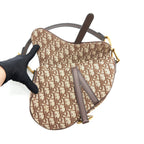DIOR MEDIUM SADDLE BAG BROWN OBLIQUE GHW