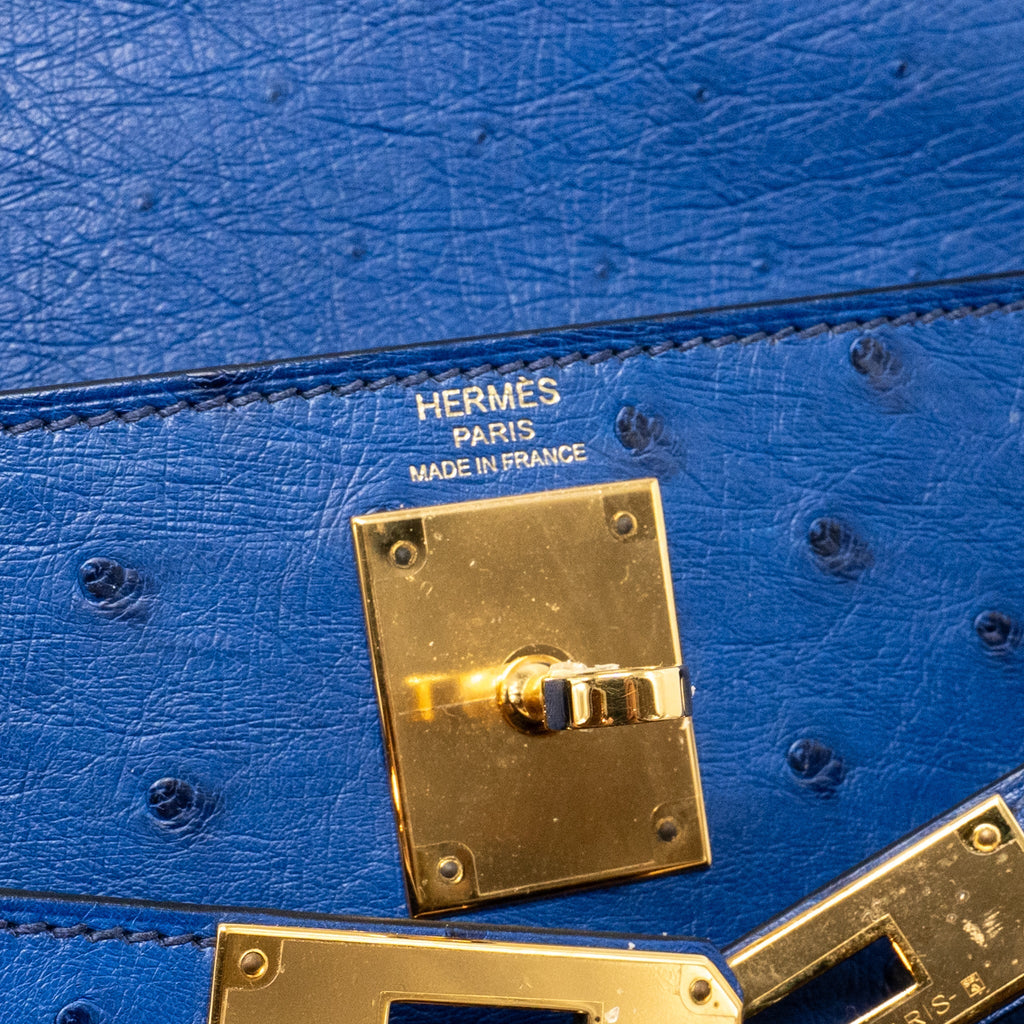 Hermes kelly 28 ostrich blue saphir GHW