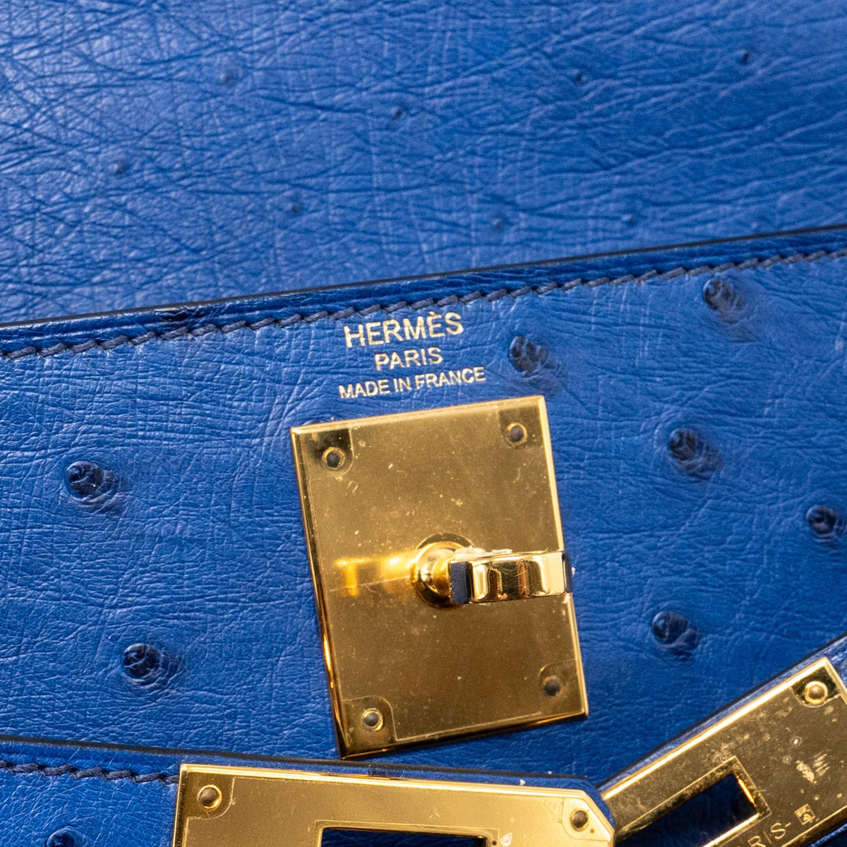 Hermes kelly 28 ostrich blue saphir GHW