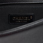 CHANEL SMALL BOY BAG CAVIAR BLACK BRUSHED GHW YEAR 2021 (MICROCHIP SERIAL）
