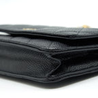 CHANEL CAVIAR WALLET ON CHAIN BLACK GHW