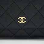 CHANEL CAVIAR WALLET ON CHAIN BLACK GHW