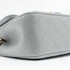 CHANEL PEARL CRUSH MINI RECTANGULAR FLAP BAG LAMBSKIN GREY GHW (MICROCHIP)