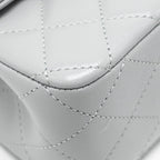 CHANEL PEARL CRUSH MINI RECTANGULAR FLAP BAG LAMBSKIN GREY GHW (MICROCHIP)