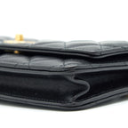 CHANEL PEARL CRUSH WALLET ON CHAIN LAMBSKIN BLACK GHW