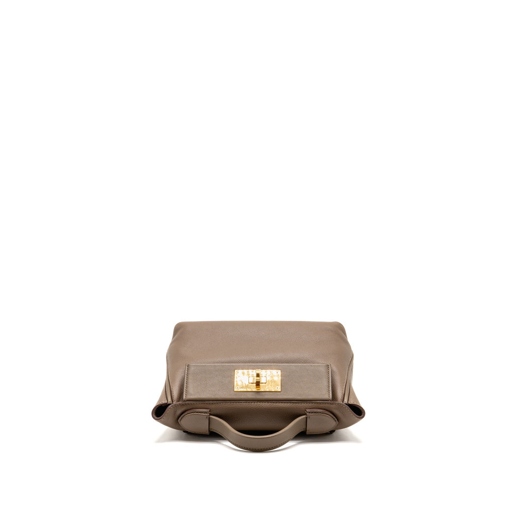 Hermes Mini 24/24 2424-21 Bag Evercolor/Swift Etoupe GHW