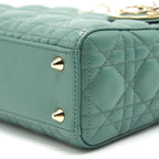 DIOR LAMBSKIN CANNAGE MY ABCDIOR LADY DIOR SMALL GREEN LGHW