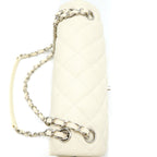 CHANEL QUILTED FLAP BAG CAVIAR WHITE SHW