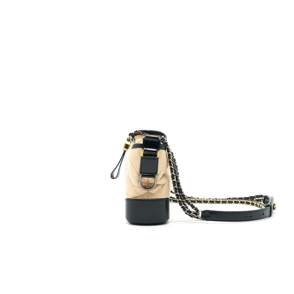 CHANEL SMALL GABRIELLE HOBO BAG BEIGE/BLACK