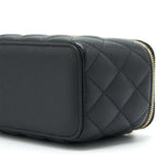CHANEL 22P LONG VANITY WITH CC LOGO CHAIN CAVIAR BLACK LGHW