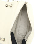 CHANEL QUILTED FLAP BAG CAVIAR WHITE SHW