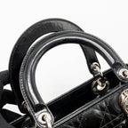 DIOR MEDIUM LADY DIOR PATENT BLACK SHW