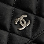 CHANEL CLASSIC WALLET ON CHAIN LAMBSKIN BLACK SHW