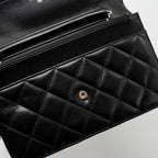 CHANEL CLASSIC WALLET ON CHAIN LAMBSKIN BLACK SHW