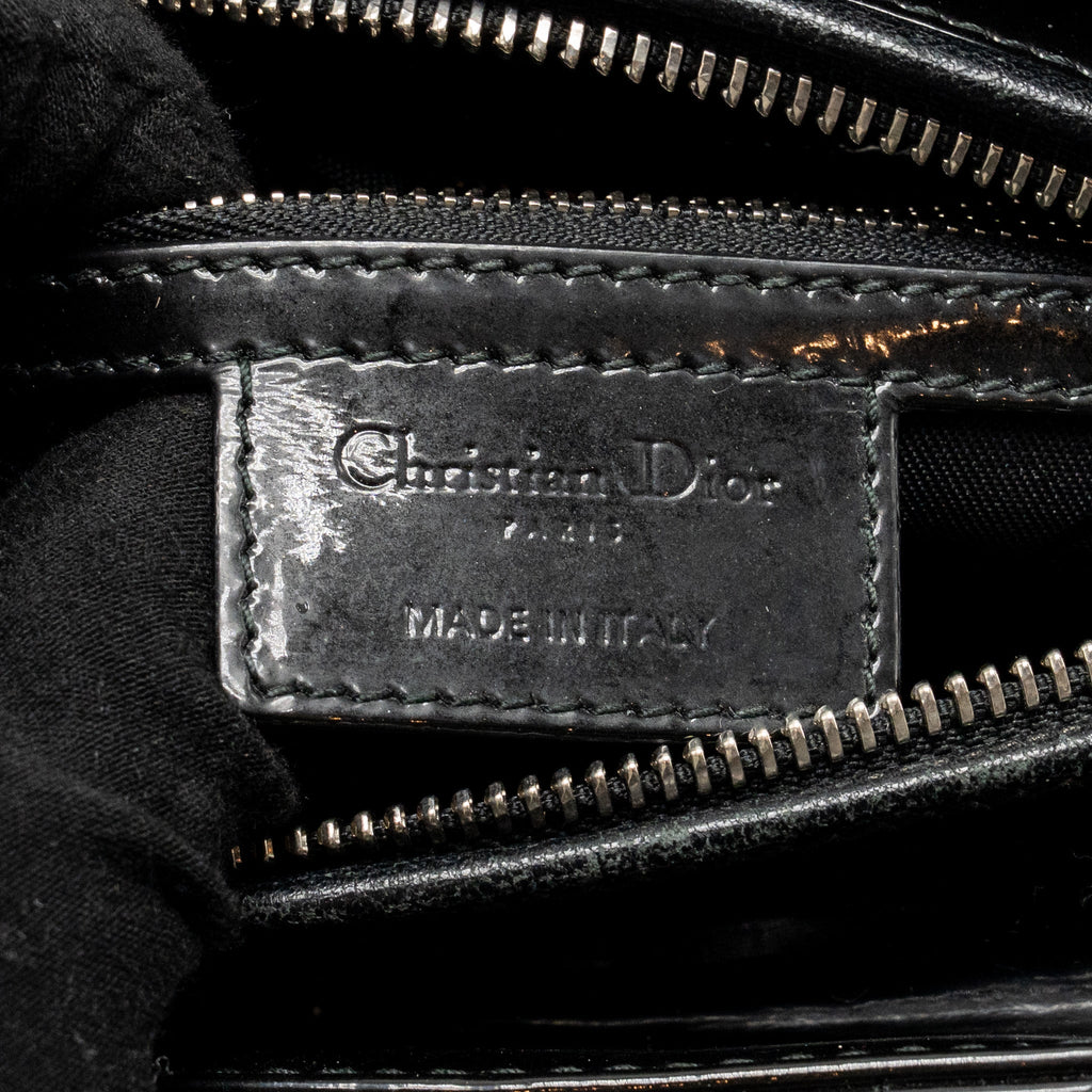 DIOR MEDIUM LADY DIOR PATENT BLACK SHW