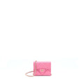 CHANEL MINI FLAP CARD HOLDER CAVIAR PINK LGHW