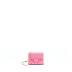 CHANEL MINI FLAP CARD HOLDER CAVIAR PINK LGHW