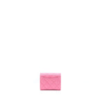 CHANEL MINI FLAP CARD HOLDER CAVIAR PINK LGHW