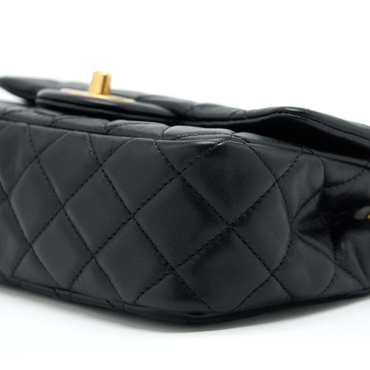 CHANEL 22S PEARL CRUSH MINI RECTANGULAR FLAP BAG LAMBSKIN BLACK GHW (MICROCHIP)