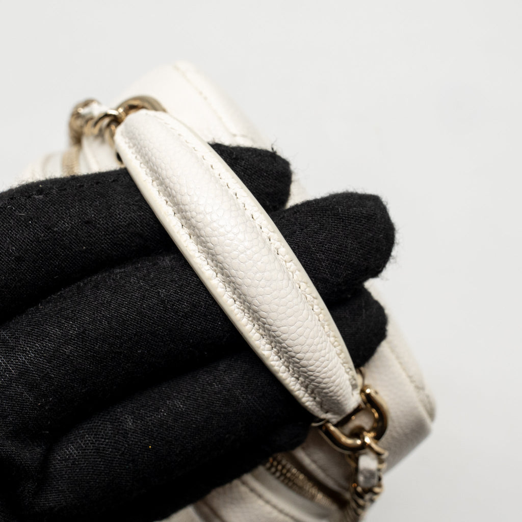 Chanel 24C Mini Backpack Caviar White LGHW (Microchip)