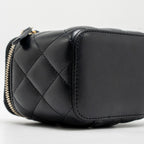 CHANEL 22S PEARL CRUSH MINI VANITY WITH CHAIN LAMBSKIN BLACK GHW