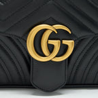 GUCCI GG MARMONT SHOULDER BAG 26CM BLACK WITH GHW