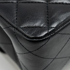 CHANEL  MEDIUM CLASSIC DOUBLE  FLAP BAG LAMBSKIN BLACK GHW