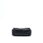 CHANEL SMALL 19 BAG LAMBSKIN BLACK MULTICOLOUR HARDWARE (MICROCHIP)