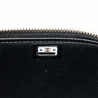 Chanel Letter Logo Detailed Top Handle Long Vanity Shiny Calfskin Black GHW (Microchip)