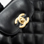 CHANEL 23K MINI SHOPPING BAG CALFSKIN BLACK BRUSHED GHW(MICROCHIP)