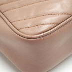 GUCCI GG MARMONT SMALL MATELASSE SHOULDER BAG IN BEIGE