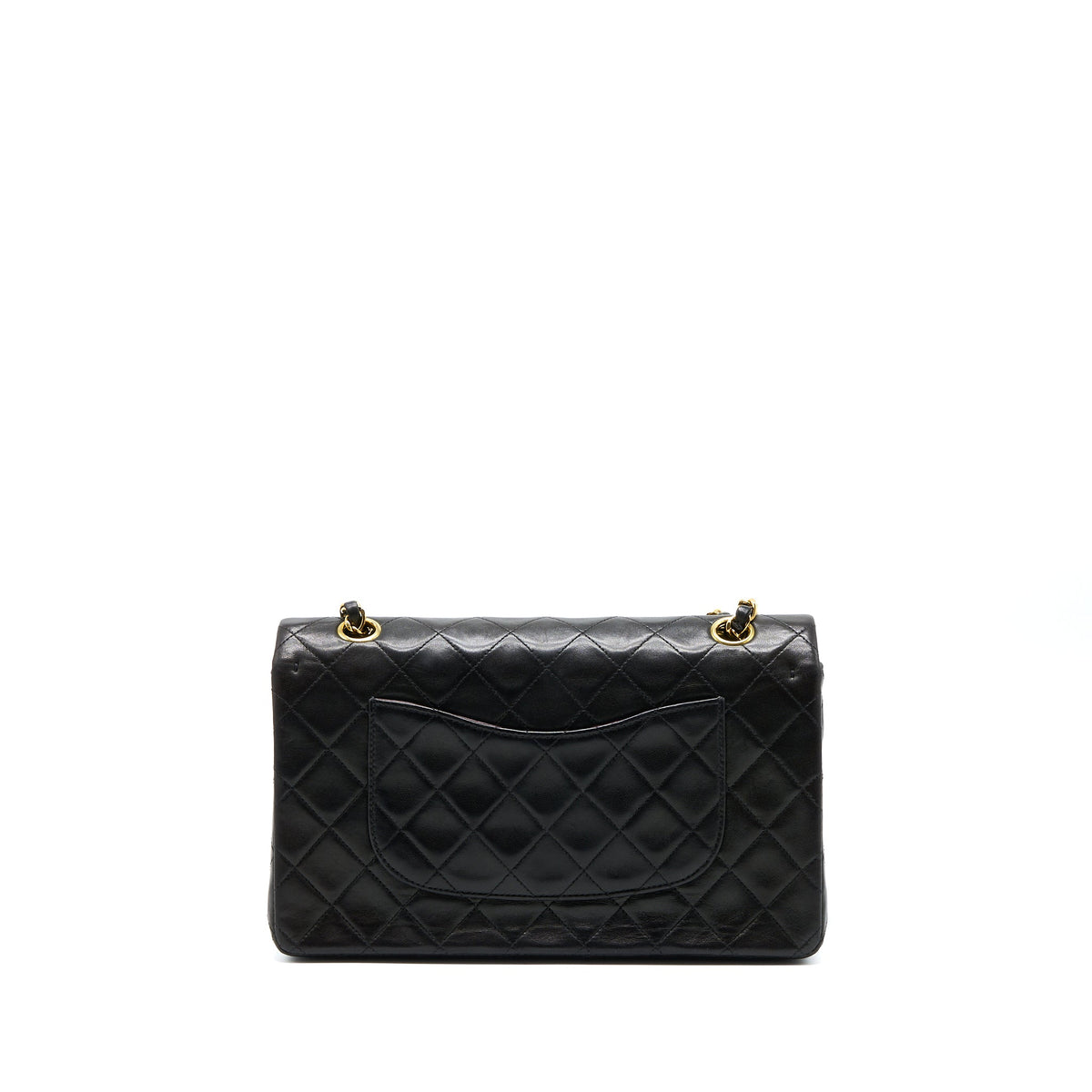 CHANEL VINTAGE CLASSIC DOUBLE FLAP BAG LAMBSKIN BLACK GHW