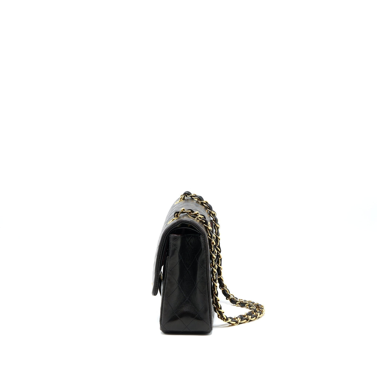 CHANEL VINTAGE CLASSIC DOUBLE FLAP BAG LAMBSKIN BLACK GHW