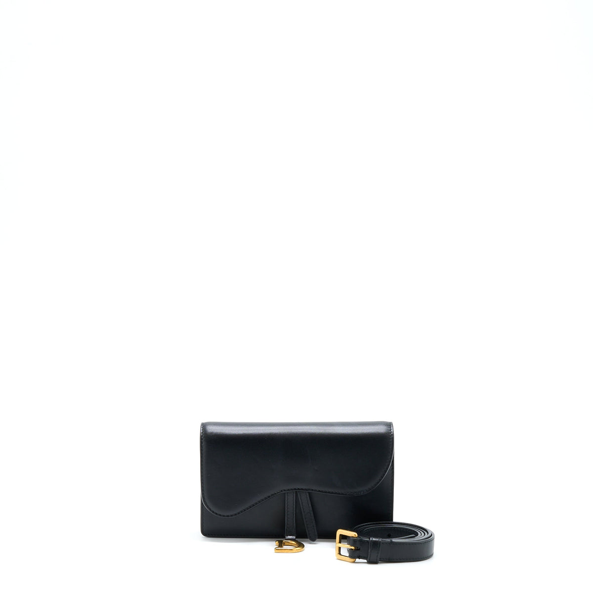 DIOR MINI SADDLE BELT BAG CALFSKIN BLACK GHW