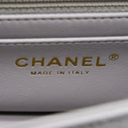 CHANEL PEARL CRUSH MINI RECTANGULAR LAMBSKIN GREY BRUSHED GHW(MICROCHIP)