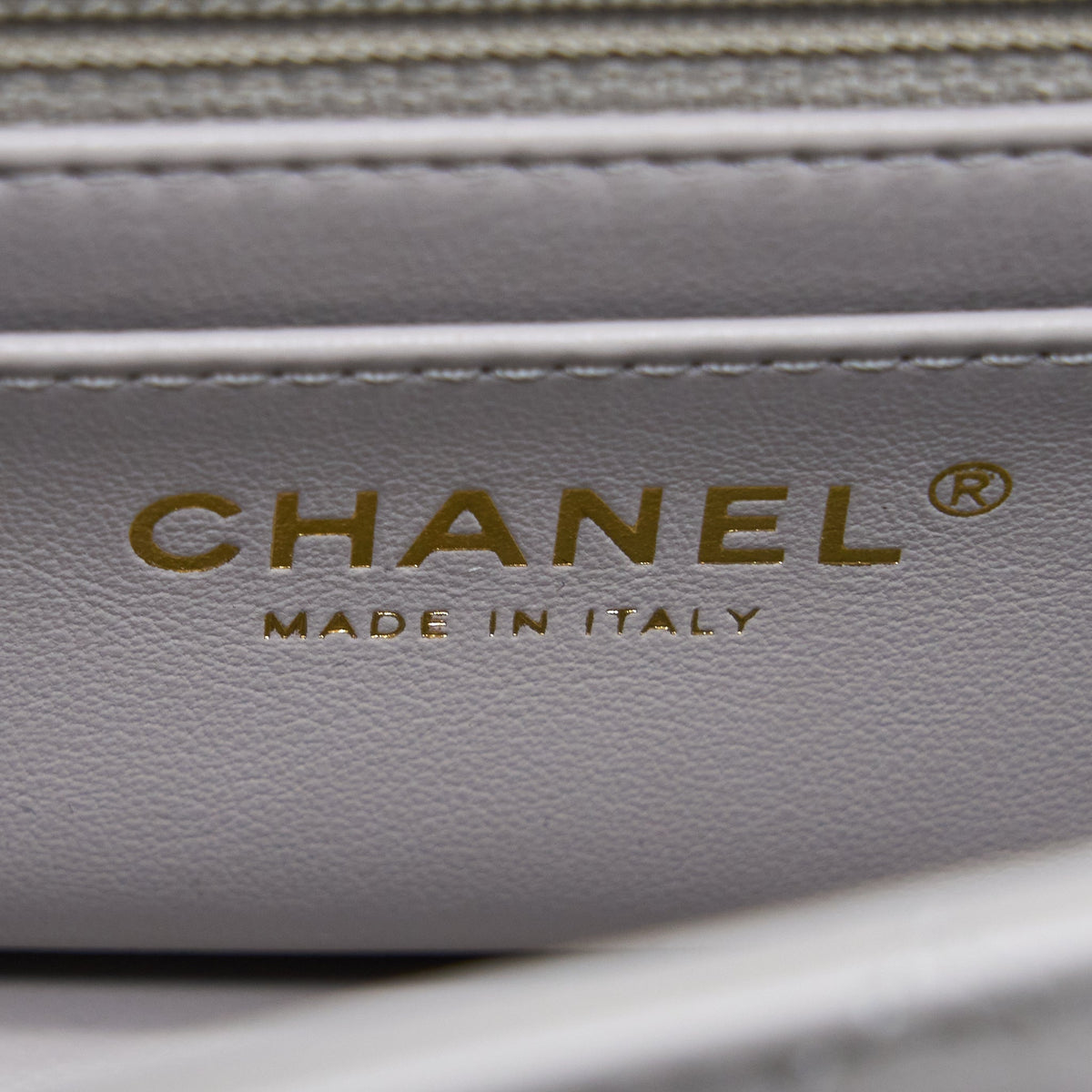 CHANEL PEARL CRUSH MINI RECTANGULAR LAMBSKIN GREY BRUSHED GHW(MICROCHIP)