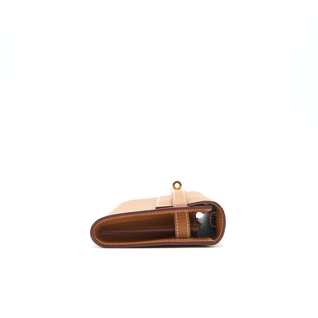 HERMES CLASSIC KELLY TO GO GOLD WITH GHW EPSOM LEATHER