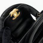 CHANEL 23K MINI SHOPPING BAG CALFSKIN BLACK BRUSHED GHW(MICROCHIP)