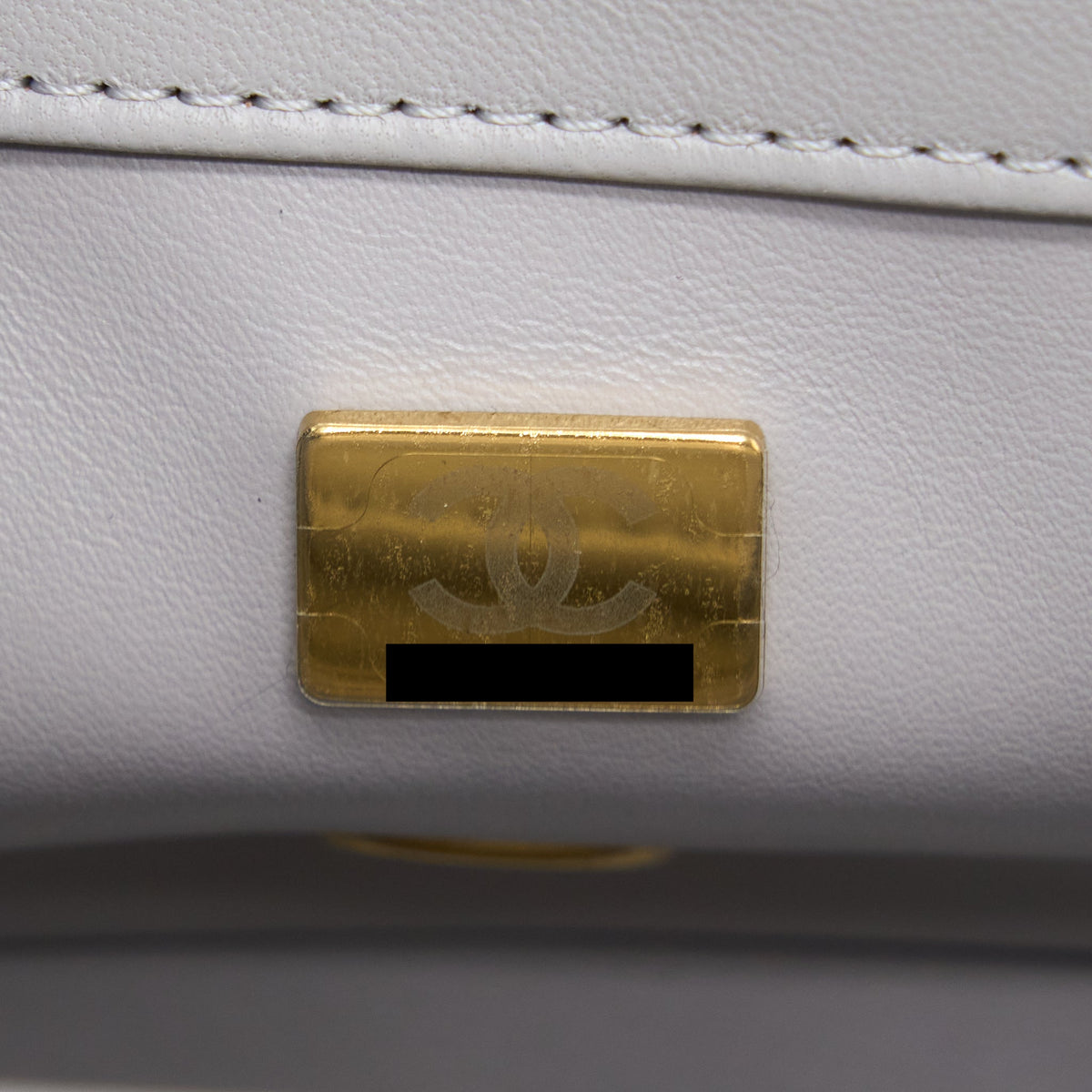 CHANEL PEARL CRUSH MINI RECTANGULAR LAMBSKIN GREY BRUSHED GHW(MICROCHIP)
