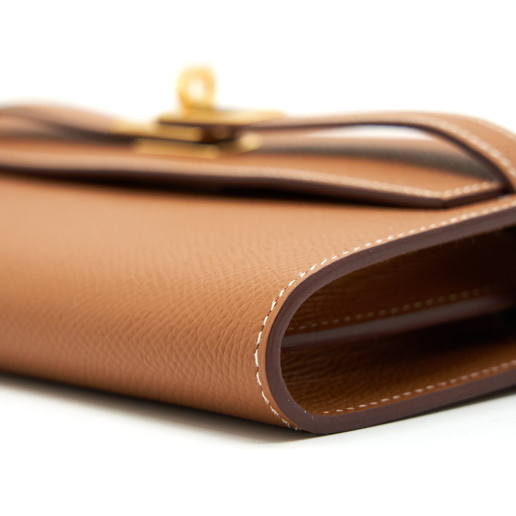 HERMES CLASSIC KELLY TO GO GOLD WITH GHW EPSOM LEATHER
