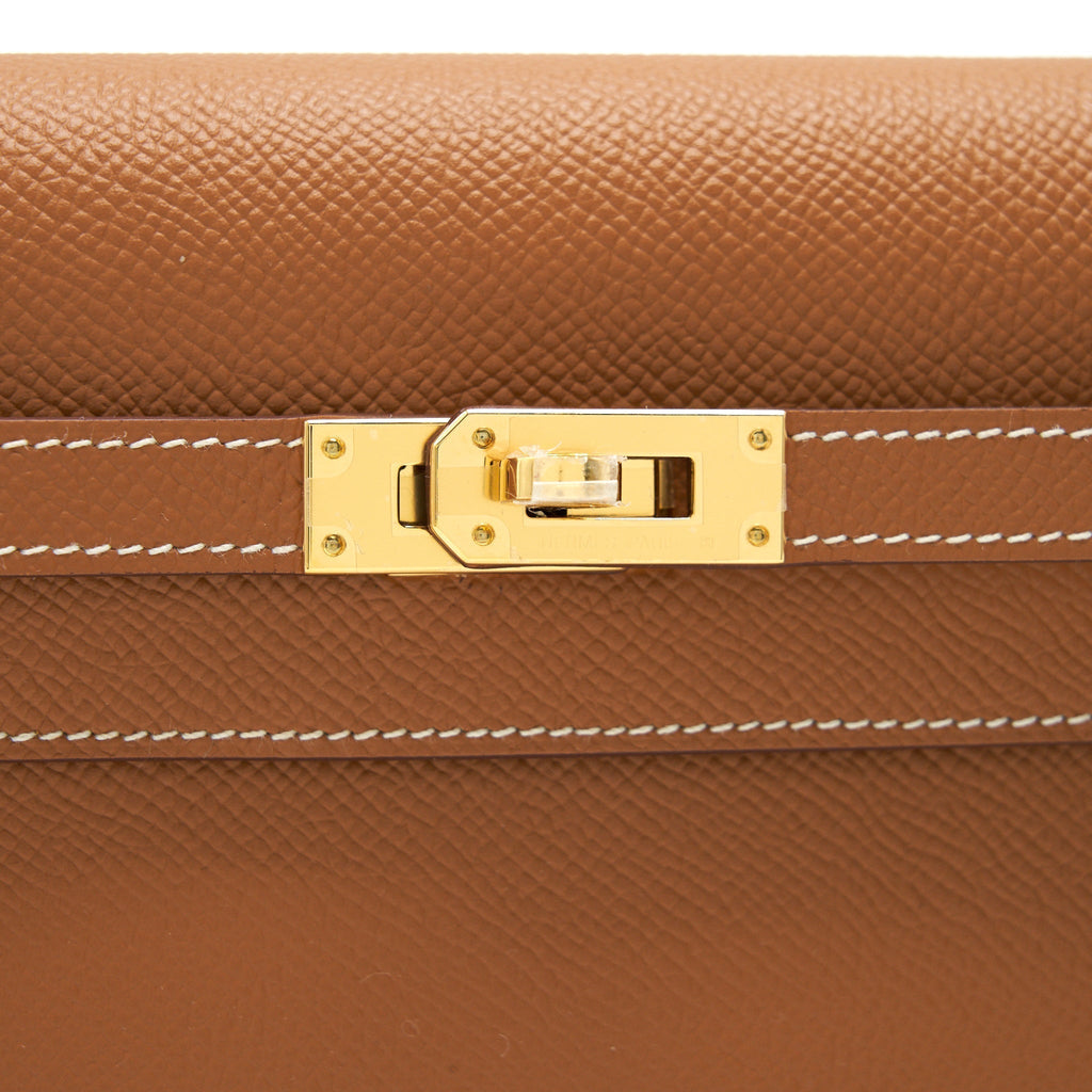 HERMES CLASSIC KELLY TO GO GOLD WITH GHW EPSOM LEATHER