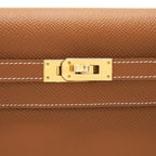 HERMES CLASSIC KELLY TO GO GOLD WITH GHW EPSOM LEATHER